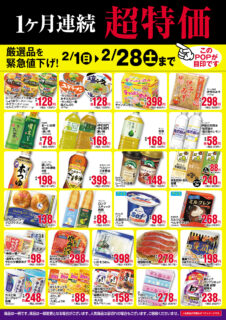 【2月】1カ月連続超特価