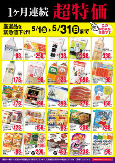 【5月】1ヶ月連続超特価