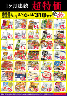 【8月限定】1ヶ月連続超特価